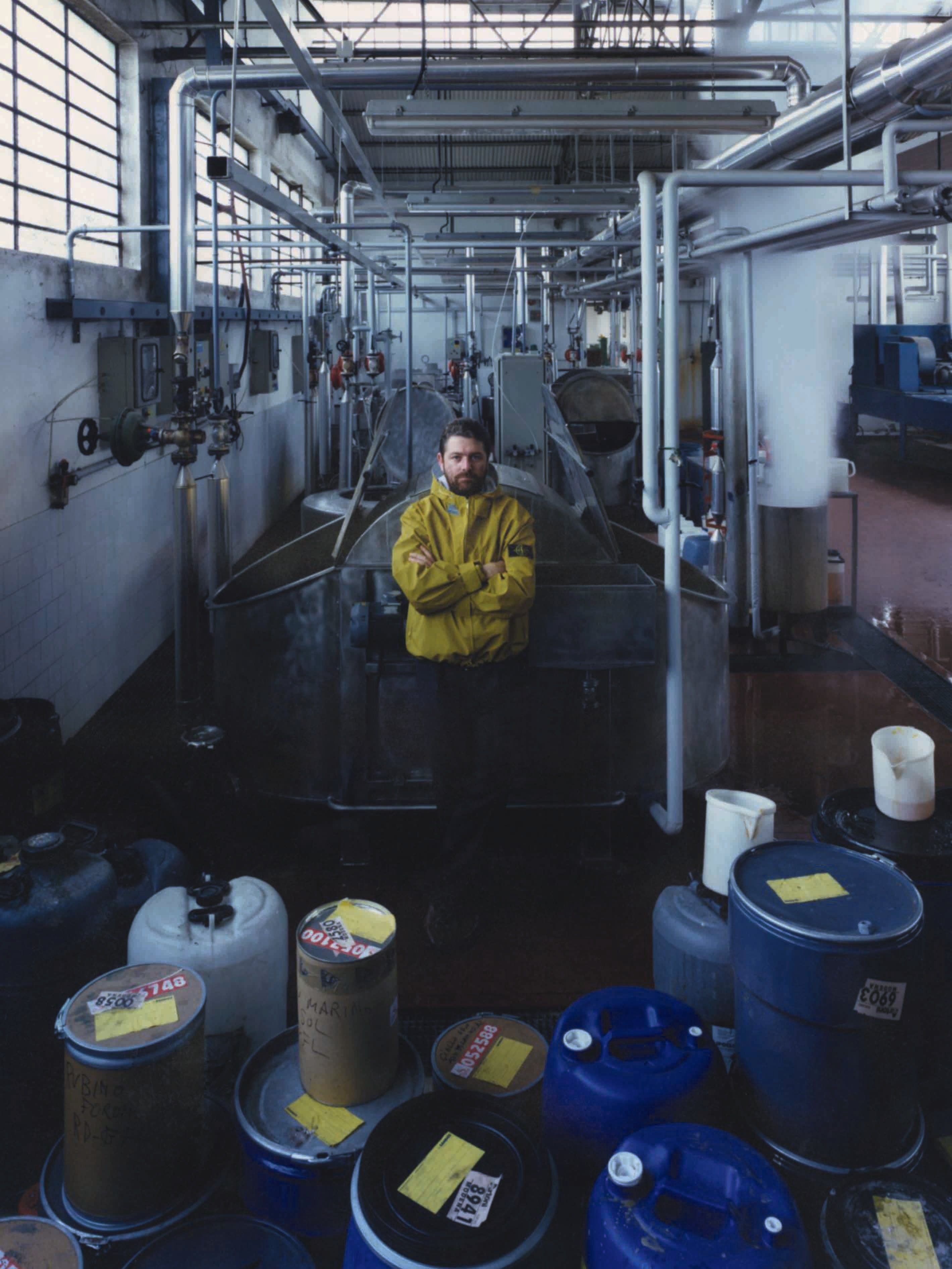 Man wearing a yellow Stone Island Jacket