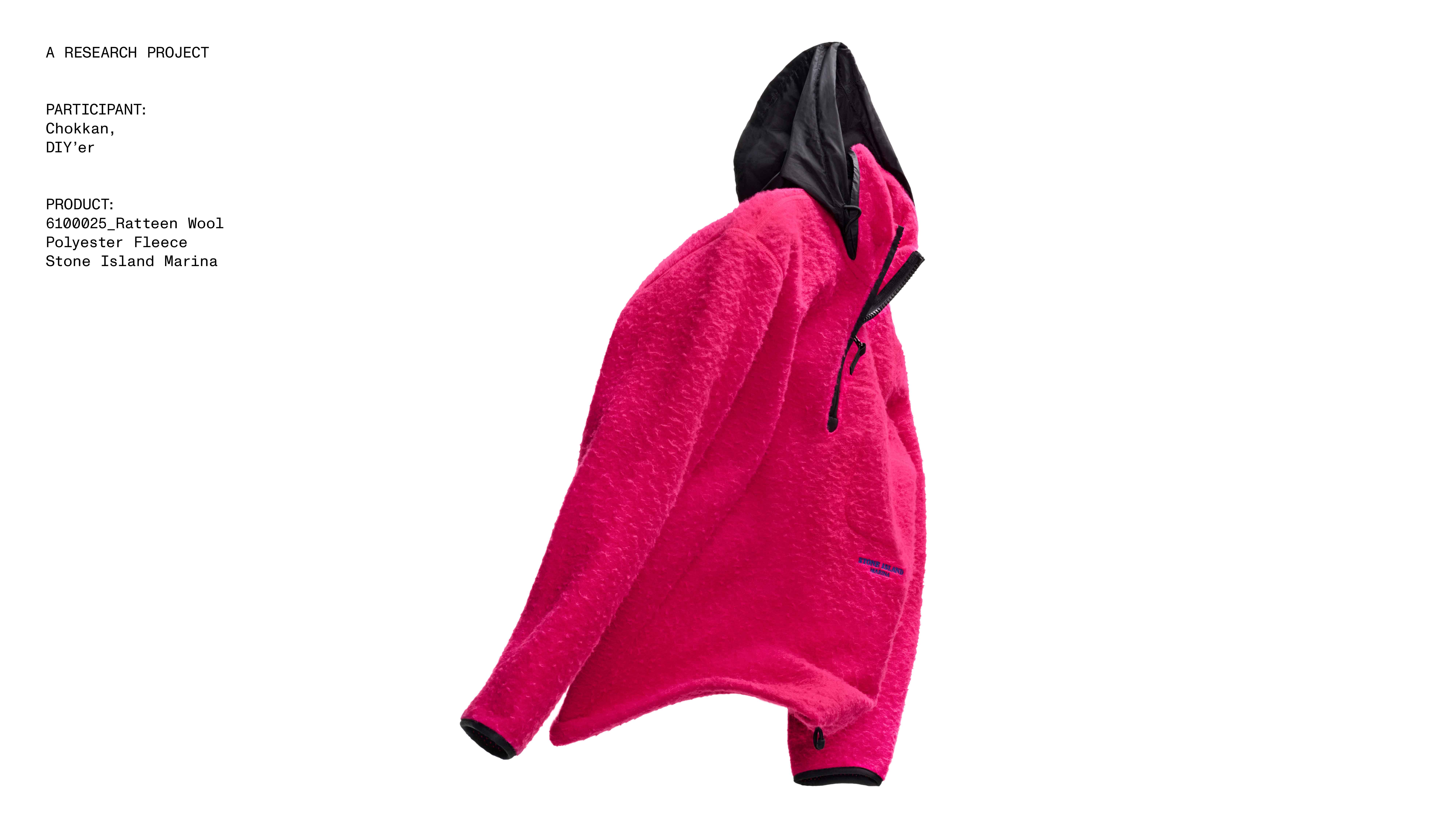 Red zipped hoodie from the new Stone Island outerwear collection